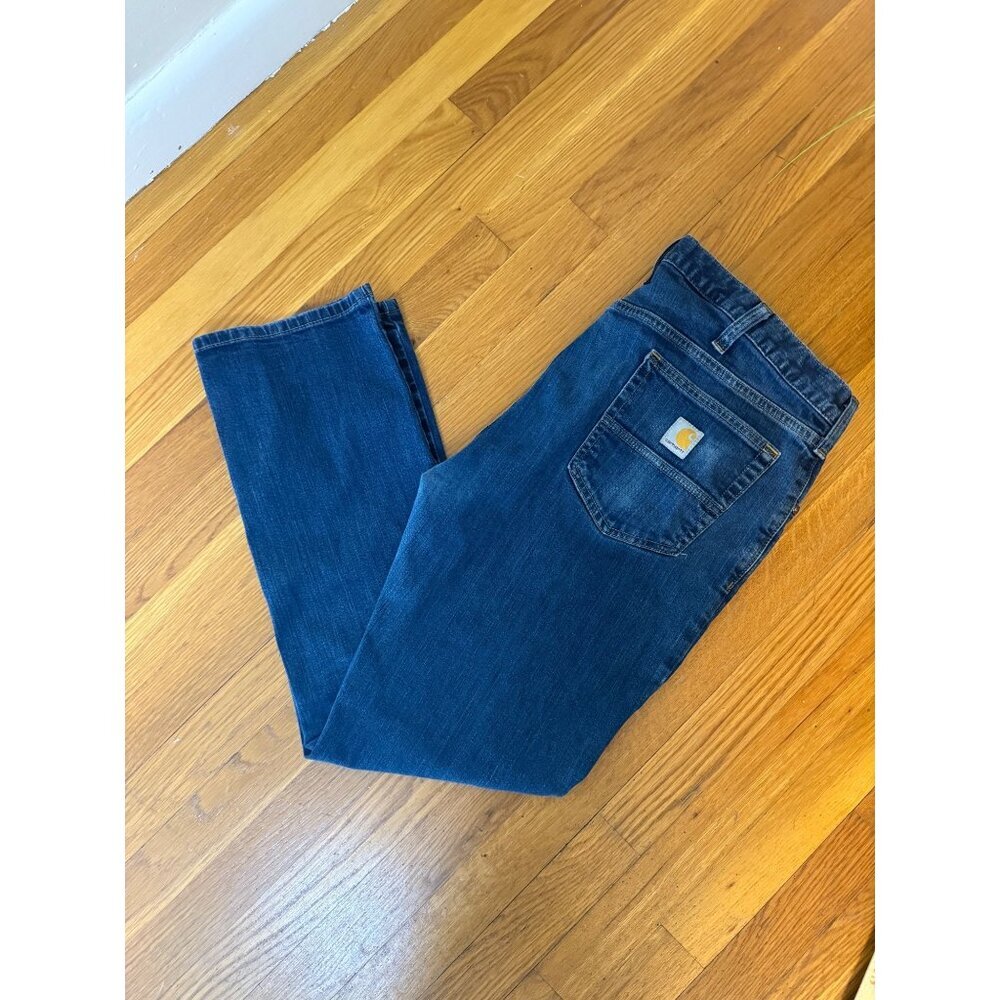 Carhartt Mens Slim Fit Denim Jeans 38x30 Made In Mexico Blue RN14806